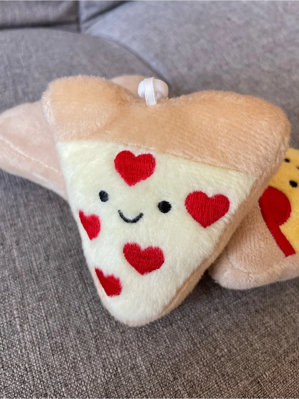 Plush Pizza Slice Keychain Trio - Yellow & Red
